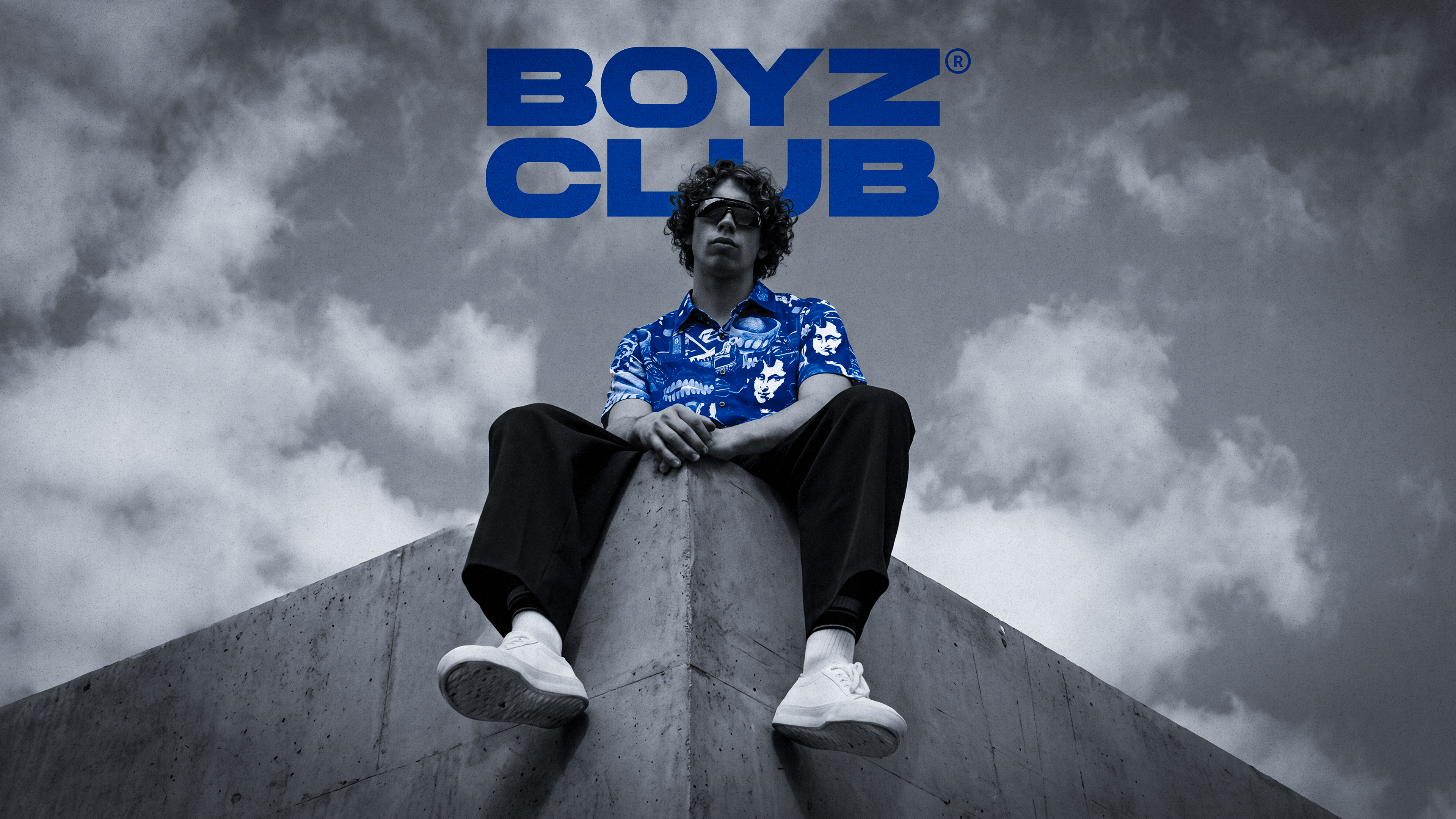 BoyzClub campaign portrait wearing the identity