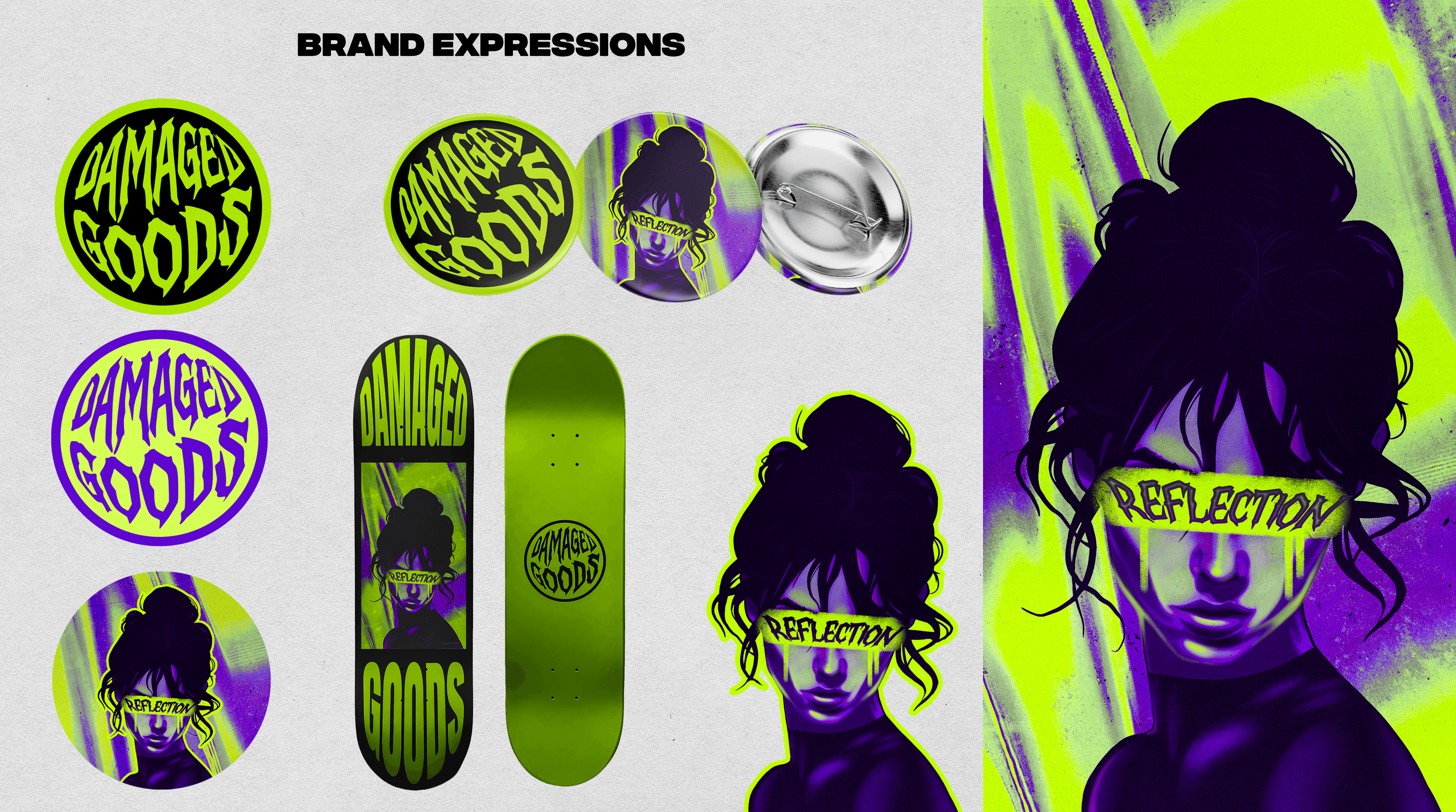 Damaged Goods brand expressions and identity elements
