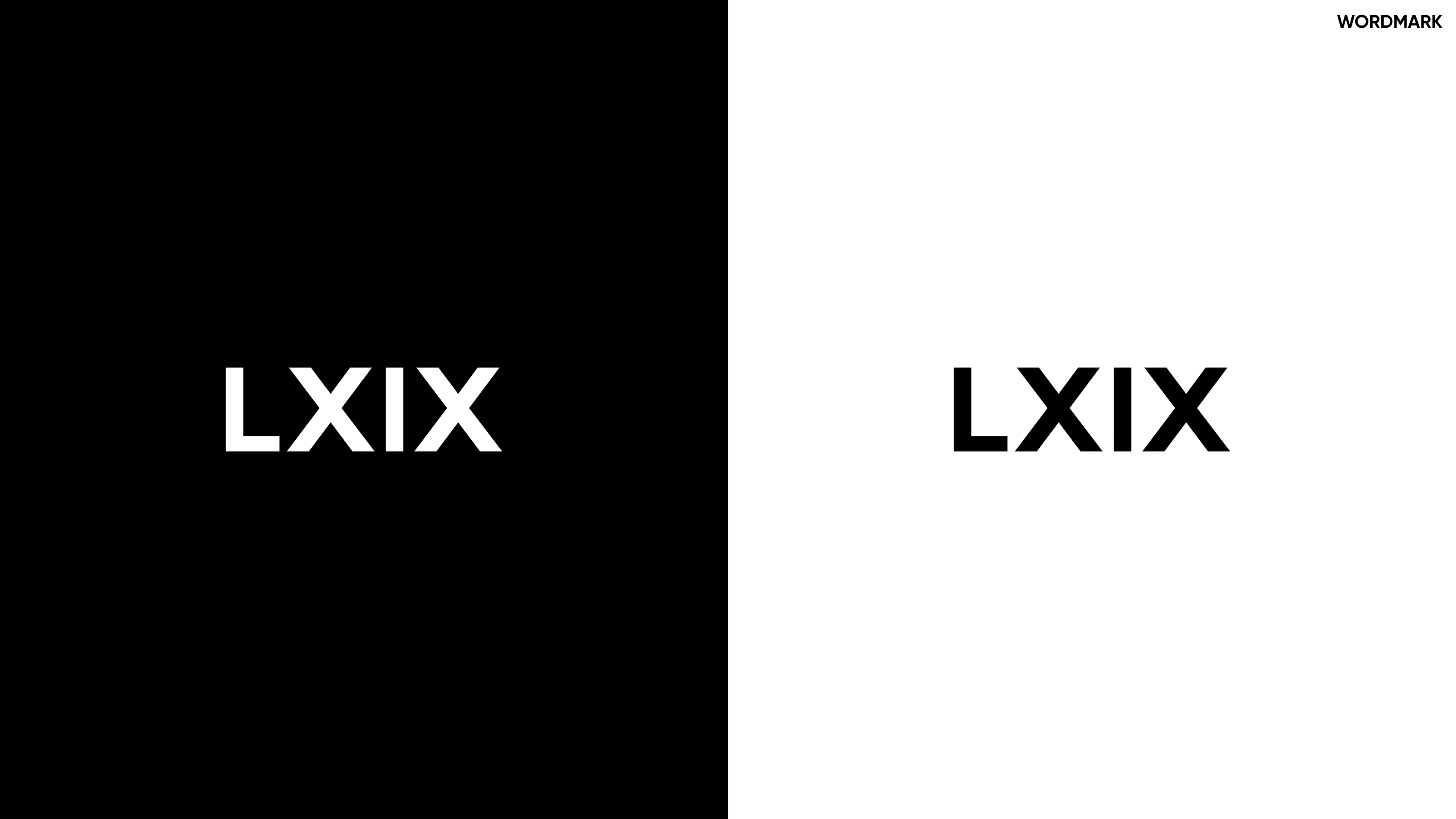 LXIX wordmark on black and on white