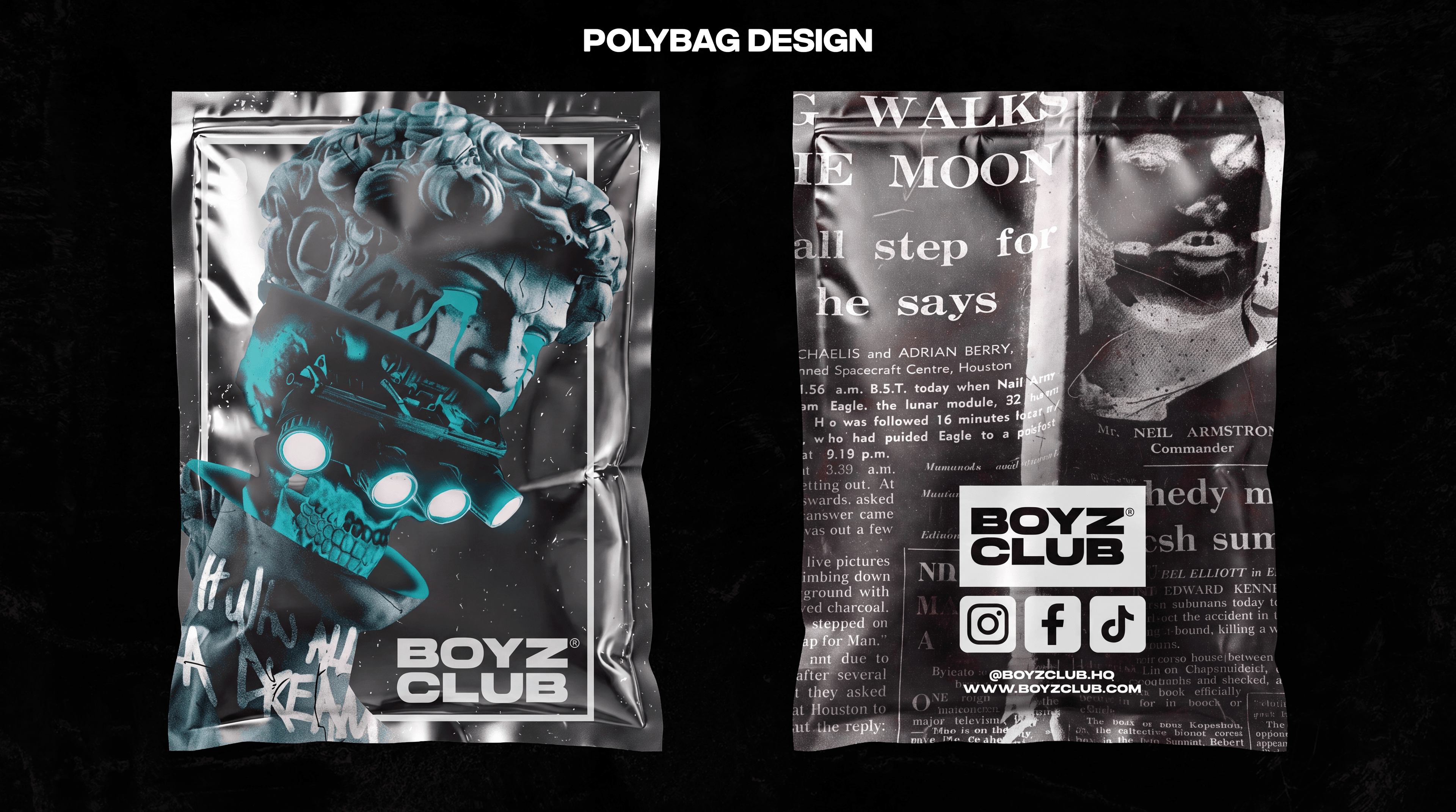 BoyzClub polybag, front and back
