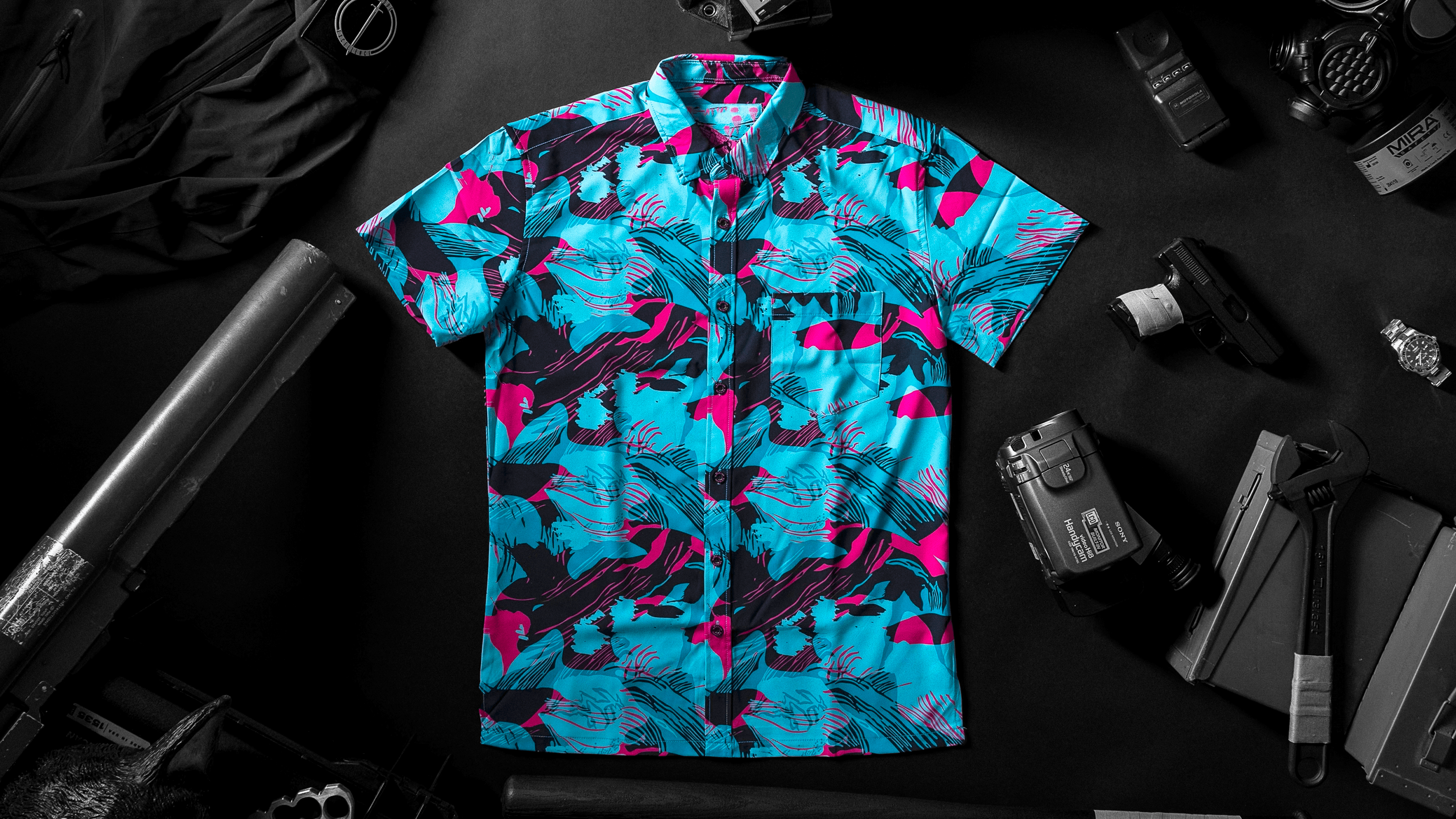 BoyzClub Miami Brushstroke short-sleeve shirt, flat lay
